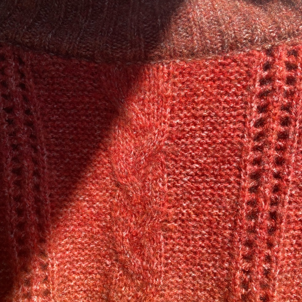 Vigoss Ombre Turtle-Neck with Shoulder Ruffle Sweater - Picture 4 of 7